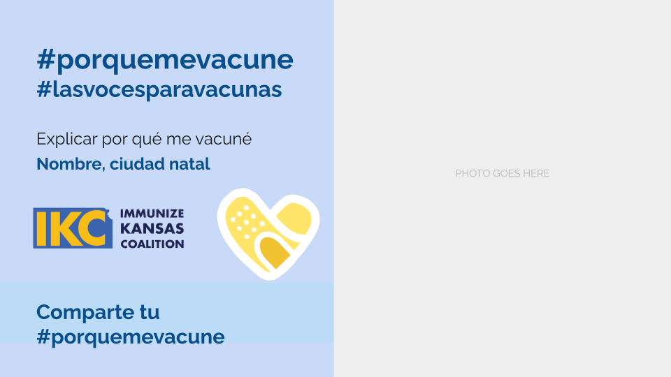 Protecting Kansas with Immunization Spanish Social Media Graphic